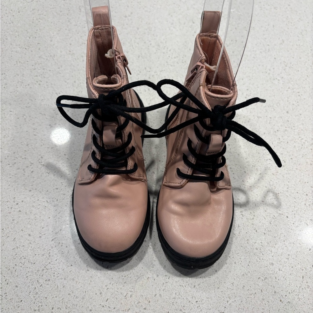 Zara Pink Lace-Up Kids Boots